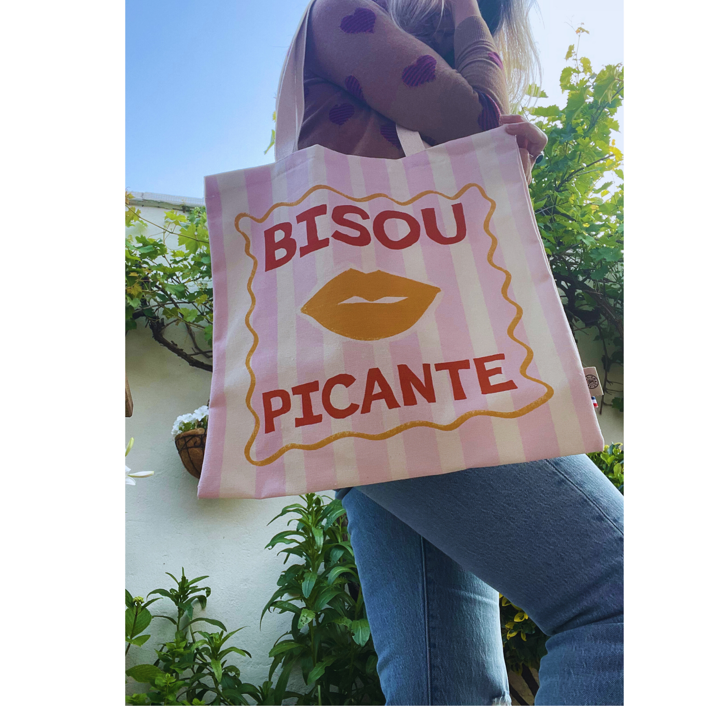 Bisou Picante cotton tote bag