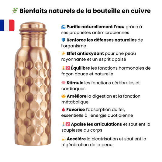 Hammered Copper Bottle Ayurvedic Elegance and Bohemian Spirit.