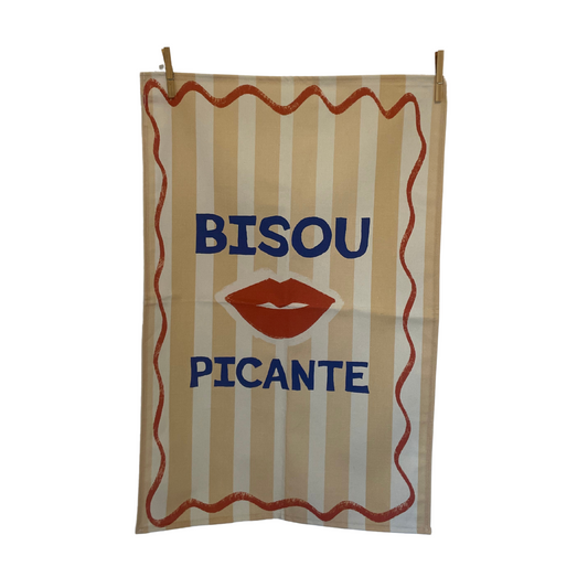 Bisou Picante cotton tea towel