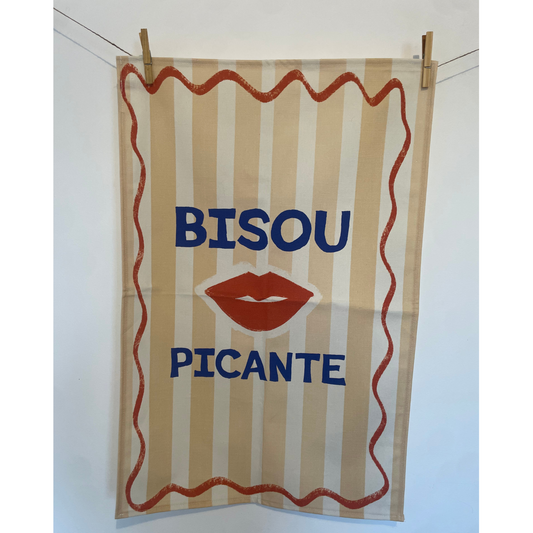Bisou Picante cotton tea towel