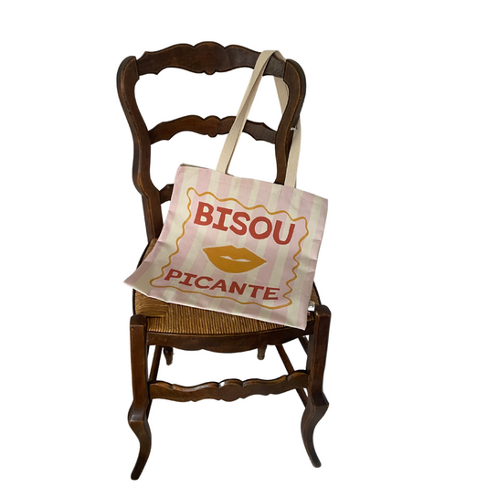 Bisou Picante cotton tote bag